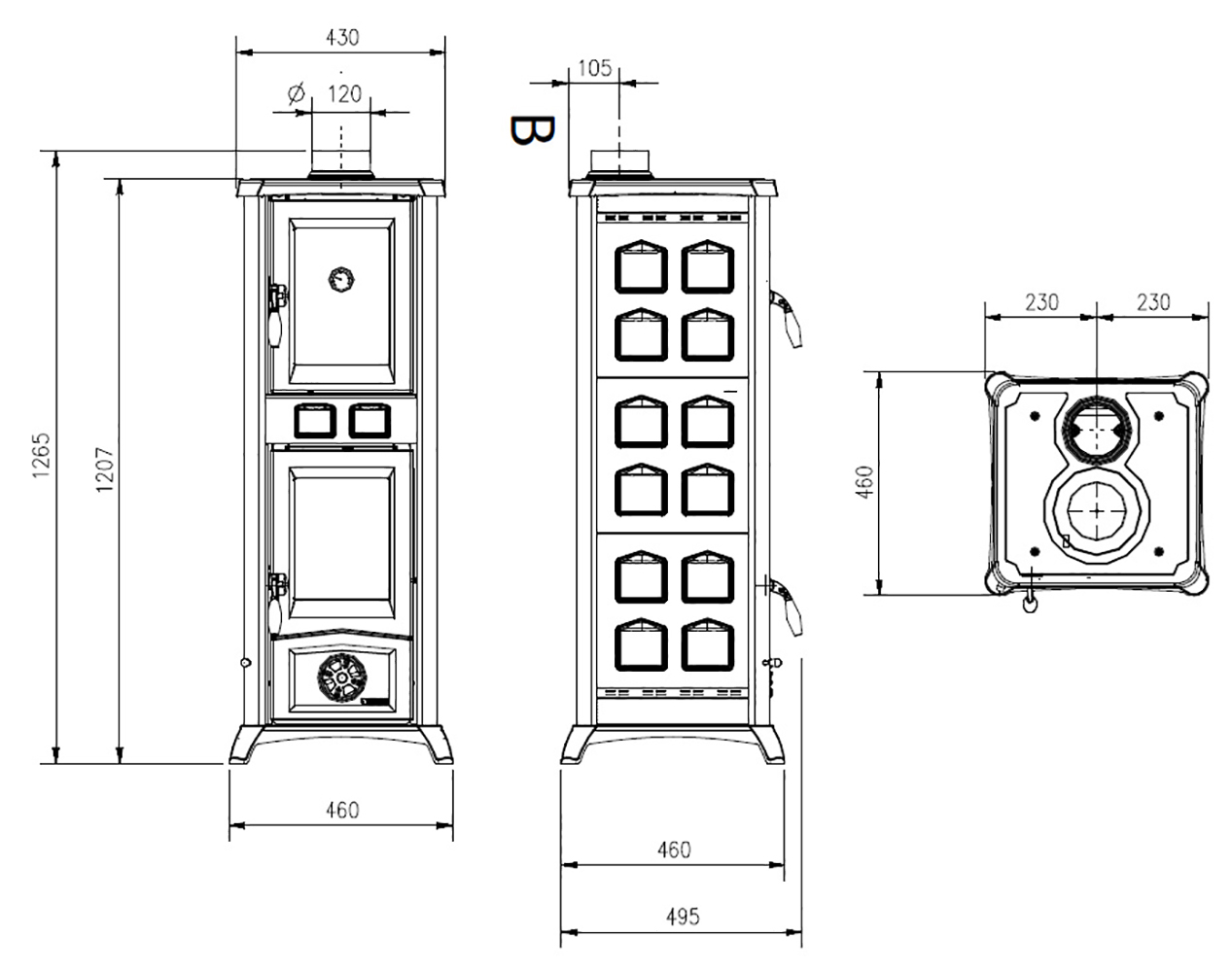 Отопительно варочная печь La Nordica Gemma Forno