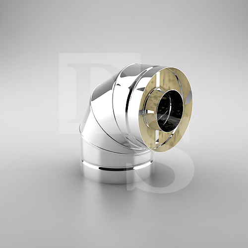 Сендвич колено 90 гр. D110/210, S=1/0,6 mm. Балтвент (Элемент дымоходной системы, для печей, каминов)