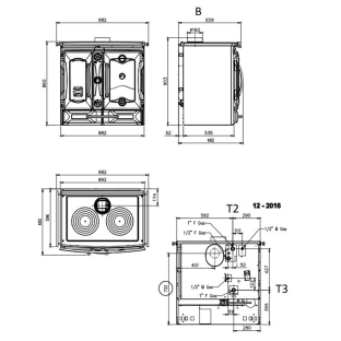 Отопительно-варочная печь La Nordica TermoSuprema Compact D.S.A (Кремовая) с контуром водяного отопл