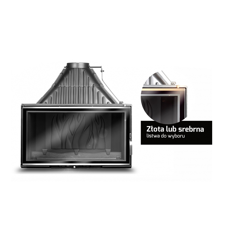 Каминная чугунная вставка Kaw-Met W12 19,4 кВт, трехстороняя, для дома, дачи