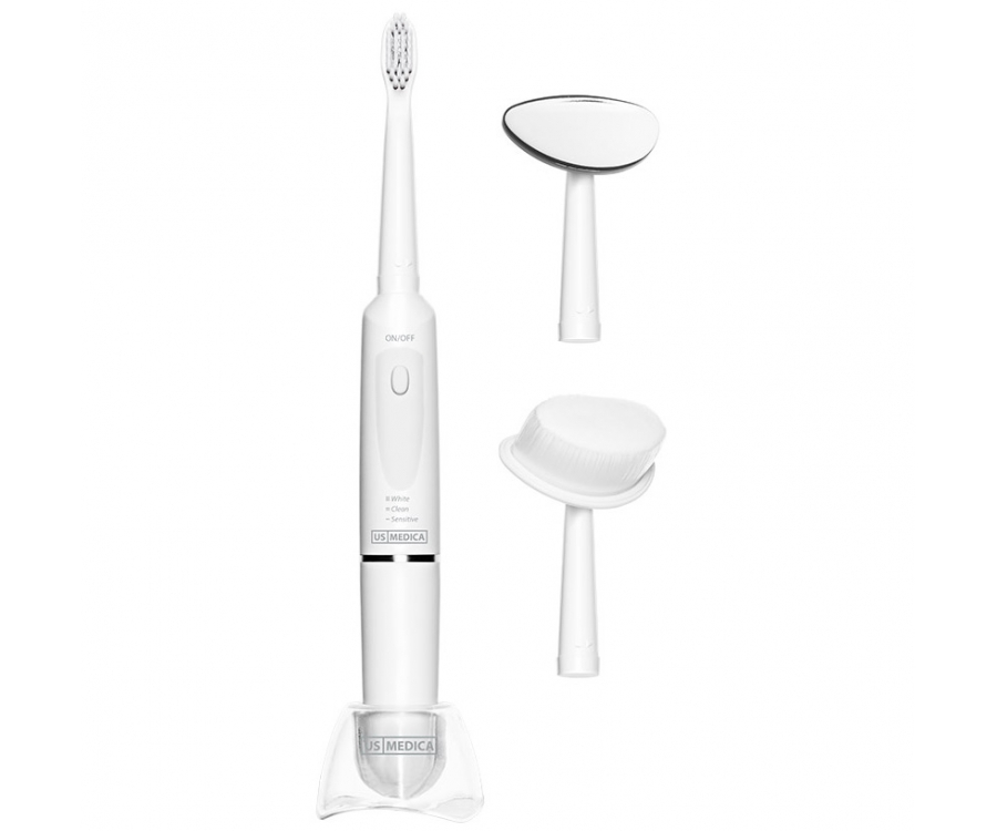 Звуковая электрическая зубная щетка 3 в 1 US MEDICA Smile Expert Plus (белая) US Medica