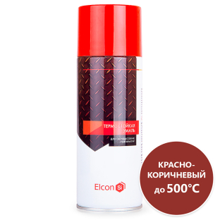 Краска аэрозольная, термостойкая Elcon, цвет красно-коричневый, 0,27 кг., 500+