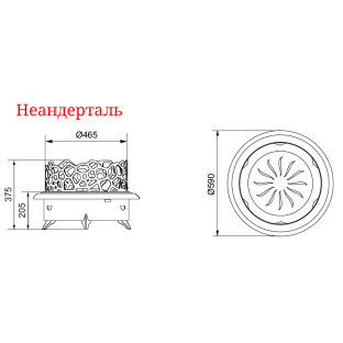 Очаг-жаровня ТМФ Неандерталь с решеткой для барбекю
