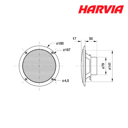 Громкоговоритель Harvia Visaton White SACK08016 для сауны, бани