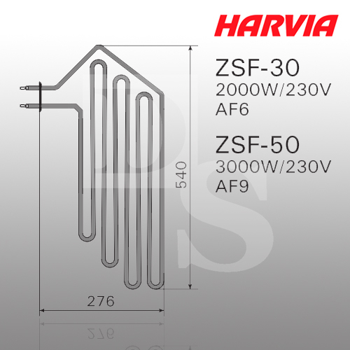Тэн для печей Harvia ZSF-30 2000 Вт/230 В (Оригинал)