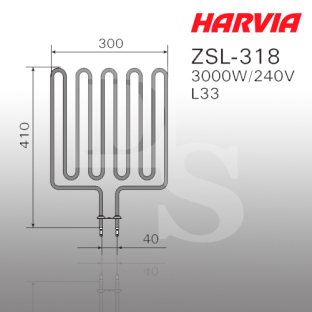 Тэн для печей Harvia ZSL-318 3000 Вт/240 В (Оригинал)
