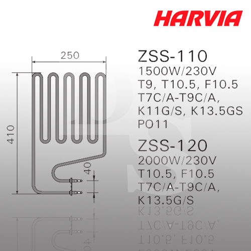 Тэн Harvia ZSS-110 1500 Вт/230В