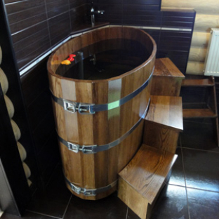 Купель из дуба в баню, сауну BentWood (0,59х1,06хh=1,0) натуральная Bentwood