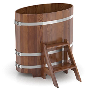 Купель из лиственницы в баню, сауну BentWood (0,59х1,06хh=1,0) морёная Bentwood