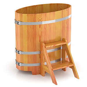 Купель из лиственницы в баню, сауну BentWood (0,59х1,06хh=1,0) натуральная Bentwood