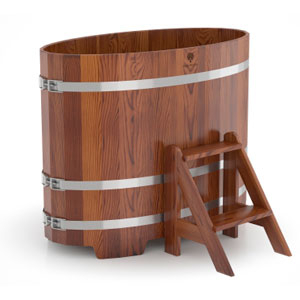 Купель из лиственницы в баню, сауну BentWood (0,69х1,31хh=1,0)  мореная