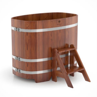Купель из лиственницы в баню, сауну BentWood (0,76х1,16хh=1,0) мореная Bentwood