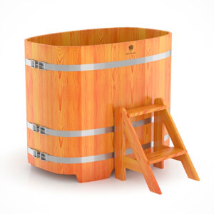Купель из лиственницы в баню, сауну BentWood (0,76х1,16хh=1,0) натуральная Bentwood