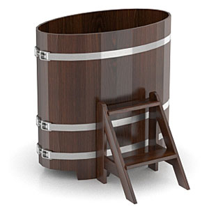 Купель из дуба в баню, сауну BentWood (0,59х1,06хh=1,0) морёная Bentwood