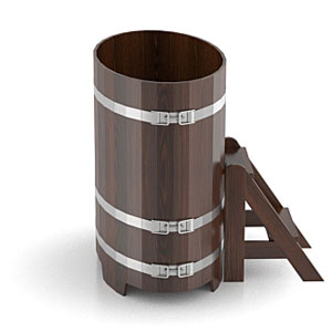 Купель из дуба в баню, сауну BentWood (0,69х1,31хh=1,0) мореная
