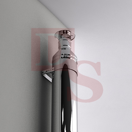 Утепленный дымоход (Сендвич труба) НУ 01 120/220, L=500 mm, S=1,0/0,6 mm. Балтвент (Элемент дымоходной системы, для печей, каминов)