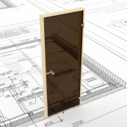 Дверь для сауны Harvia STG 8x19 (Коробка ольха, стекло бронза)